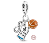 Charm Sterlingové stříbro 925 Basketbal - nekonečná láska 3v1, přívěsek na náramek sport