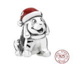 Sterlingové stříbro 925 Vánoční štěně, korálek na náramek Vánoce