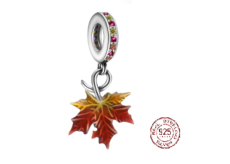 Sterlingové stříbro 925 Barvy podzimu - podzimní list, javorový list, přívěsek na náramek příroda