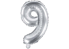 Ditipo Balónek fóliový nafukovací číslo 9 stříbrný 35 cm 1 kus