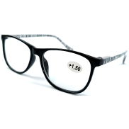 Berkeley Čtecí dioptrické brýle +1,5 plast černé, postranice černo-stříbrné proužky 1 kus MC2223