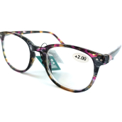 Berkeley Čtecí dioptrické brýle +2,0 plast mourovaté fialovo-hnědé 1 kus MC2198