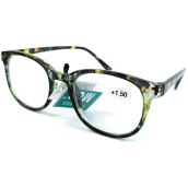 Berkeley Čtecí dioptrické brýle +1,5 plast mourovaté zelenohnědé 1 kus MC2198