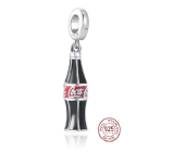 Charm Sterlingové stříbro 925 Coca Cola láhev, přívěsek na náramek, jídlo a pití