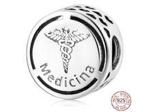 Charm Sterlingové stříbro 925 Medicína, symbol korálek na náramek zaměstnání