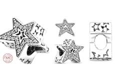 Sterlingové stříbro 925 Asymetrická hvězda, korálek na náramek symbol