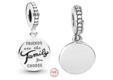Charm Sterlingové stříbro 925 Přátelé jsou rodina, kterou si vyberete, přívěsek na náramek přátelství