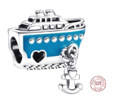 Charm Sterlingové stříbro 925 Kotvící výletní loď, korálek na náramek cestování