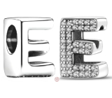 Charm Sterlingové stříbro 925 Abecední písmeno E, korálek na náramek