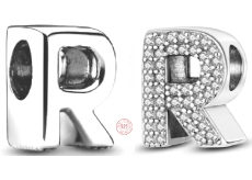 Charm Sterlingové stříbro 925 Abecední písmeno R, korálek na náramek