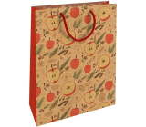 Nekupto Dárková kraftová taška 28 x 37 cm Vánoční jablíčka