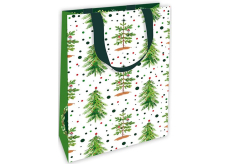 Nekupto Dárková papírová taška s ražbou 17,5 x 11 x 8 cm Vánoční stromečky
