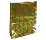 Nekupto Dárková papírová taška hologram 33 x 46 cm Zlatá