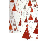 Nekupto Dárkový balicí papír vánoční 70 x 200 cm Bílý, červené stromky