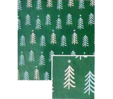 Nekupto Dárkový balicí papír vánoční 70 x 500 cm Tmavě zelený, bílé a modré stromky