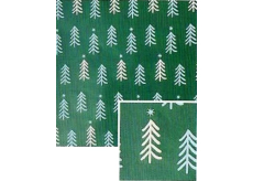 Nekupto Dárkový balicí papír vánoční 70 x 500 cm Tmavě zelený, bílé a modré stromky