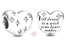 Charm Sterlingové stříbro 925 Disney Popelka - sen srdce, korálek na náramek vánoce