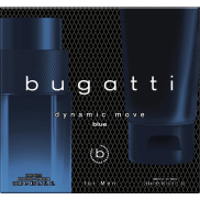 Bugatti Dynamic Move Blue toaletní voda 100 ml + sprchový gel 200 ml, dárková sada pro muže