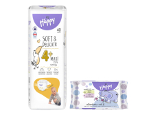 Bella Happy Maxi Plus 4+ 9 - 15 kg plenkové kalhotky pro děti 40 kusů + Bella vlhčené ubrousky pro děti 10 kusů