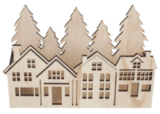 Domky s lesem dřevěná ohrádka na postavení 21 x 14 x 6,8 cm