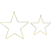 Ditipo Dekorace závěs hvězda metal zlatá set 20 cm a 28 cm 2 kusy