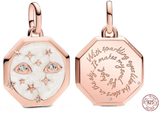 Charm Sterlingové stříbro 925 Jiskřivé oči - Mini medailon, přívěsek na náramek symbol