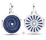 Charm Sterlingové stříbro 925 Galaxie srdce - Mini medailon, přívěsek na náramek vesmír