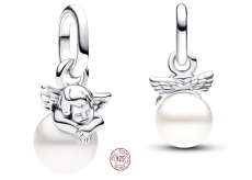 Charm Sterlingové stříbro 925 Anděl na obláčku - Mini medailon, přívěsek na náramek symbol