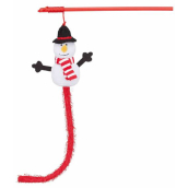 Trixie Vánoční hračka sněhulák na udici pro kočky 31 cm
