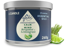 Glade Aromatherapy Calm Mind Bergamot + Lemongrass vonná velká svíčka ve skle, doba hoření 60 h 260 g