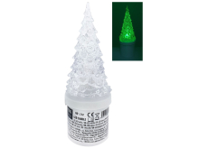 Svíčka LED svítící stromeček - zelený blikající plamen 17,1 cm