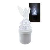 Svíčka LED svítící anděl - bílý blikající plamen 15,5 cm