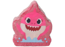 Pinkfong Baby Shark růžovo červená šumivá bomba do koupele 140 g