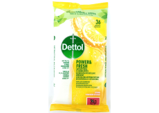 Dettol Power & Fresh Citron Antibakteriální ubrousky na povrchy 36 kusů