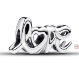 Charm Sterlingové stříbro 925 Ručně psaná láska, korálek na náramek láska