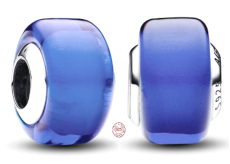 Charm Sterlingové stříbro 925 Modré Murano sklo, korálek na náramek symbol