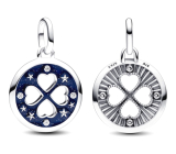 Charm Sterlingové stříbro 925 Srdce v čtyřlístku - Mini medailon, přívěsek na náramek symbol