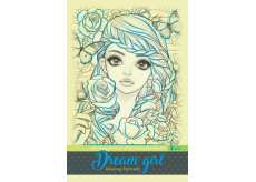 Ditipo Relaxační omalovánky Dream girl v pevné vazbě A4 zelené 10 stran