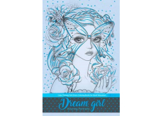 Ditipo Relaxační omalovánky Dream girl v pevné vazbě A4 modré 10 stran