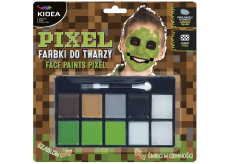 Kidea Pixel barvy na obličej fosforeskující barvy + štětec, kreativní sada