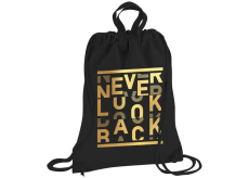 Beniamin Never look back fashion plátěný batoh, černý 32 x 43 x 1 cm