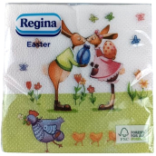 Regina Papírové ubrousky 1 vrstvé 33 x 33 cm 20 kusů Velikonoční líbající se zajíčci