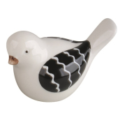 Ptáček s černými křídly z keramiky na postavení 8 x 5,5 x 5,5 cm