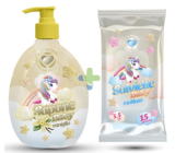 Setablu Vaniglia Jednorožec dětské tekuté mýdlo 500 ml + vlhčené ubrousky 15 kusů, kosmetická sada
