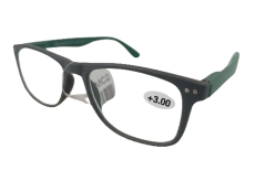 Berkeley Čtecí dioptrické brýle +3 plast šedé, zelené postranice 1 kus MC2268