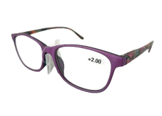 Berkeley Čtecí dioptrické brýle +2 plast fialové, barevné postranice 1 kus MC2193
