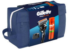 Gillette ProGlide holicí strojek + Fusion gel na holení 200 ml + stojan, dárková sada pro muže