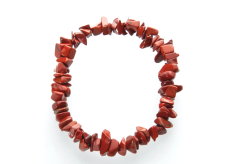 Jaspis červený náramek elastický sekaný přírodní kámen 19 cm, kámen úplné péče
