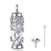 Stříbro 925 Pamětní, pietní urnový přívěsek, Srdce, strom života voděodolný, pro uchování vzpomínek, popel, písek