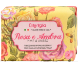 Iteritalia Růže a jantar italské rostlinné toaletní mýdlo 125 g